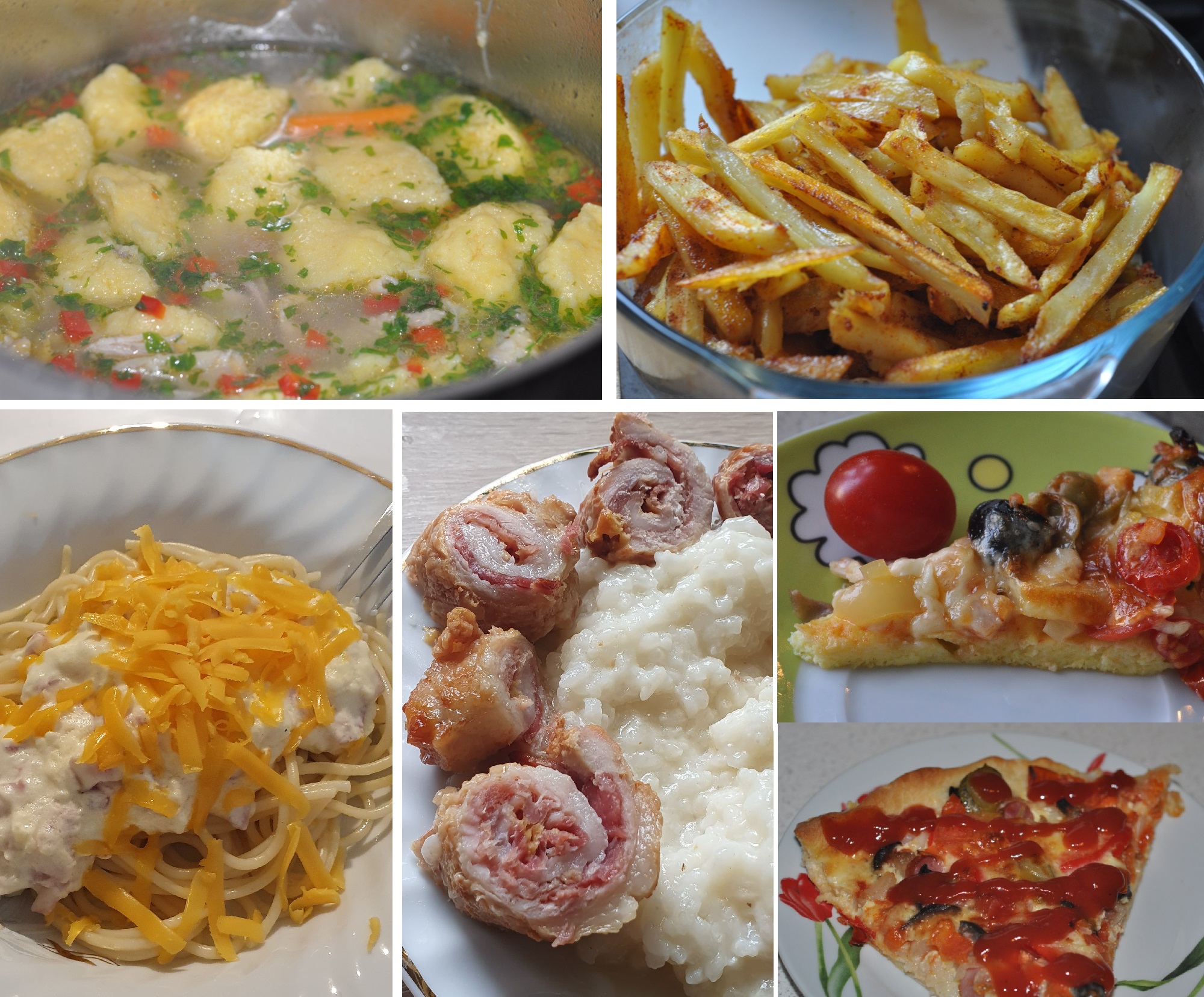 5 mancaruri pentru copii: supa cu galuste, cartofi, pilaf, paste, pizza