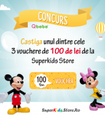 Câştigă unul dintre cele 3 vouchere de 100 de lei de la SuperkidsStore